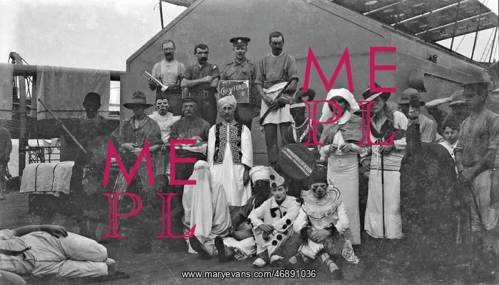  : People in fancy dress on the deck of a ship