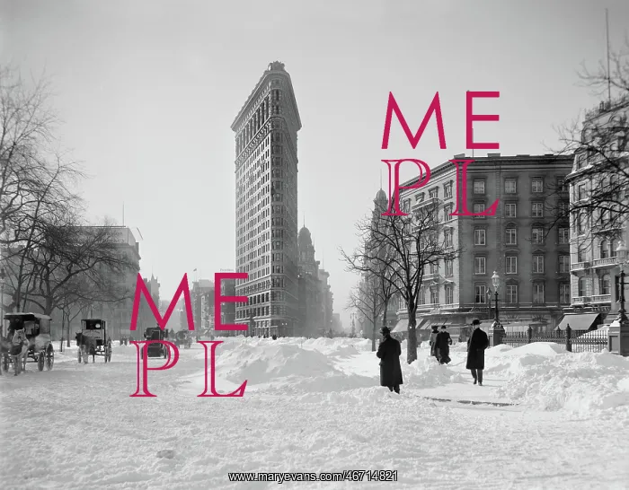 : People - Flatiron Building - Snow : People - Flatiron Building - Snow