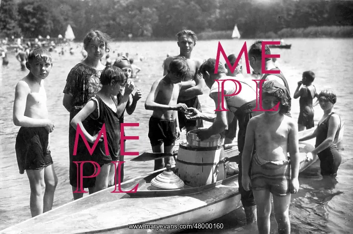  : People gathered around a canoe, Germany