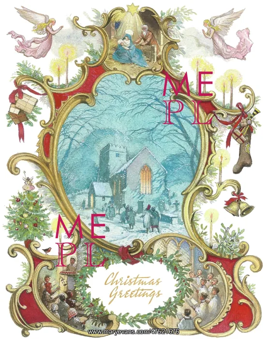 : People going to church, inside a rococo frame : People going to church, inside a rococo frame