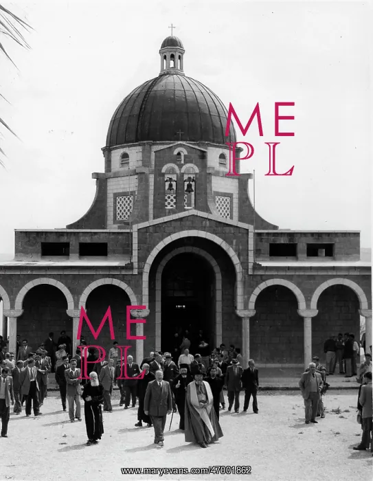 : People leave Chapel on Mount of Beatitudes : People leave Chapel on Mount of Beatitudes