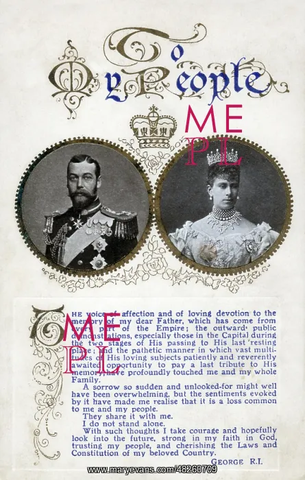 : To My People - a message from King George V : To My People - a message from King George V