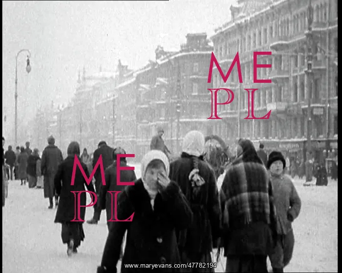 : People Milling Through Snow Covered Streets : People Milling Through Snow Covered Streets