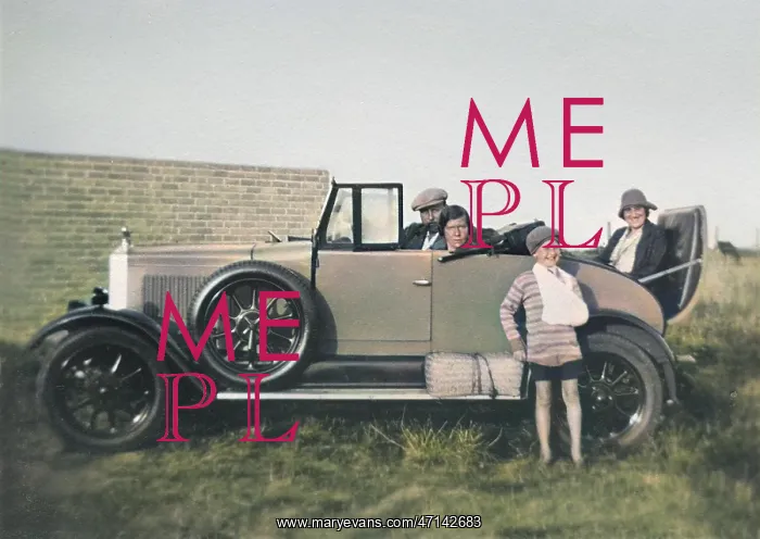 : People in open-topped car : People in open-topped car