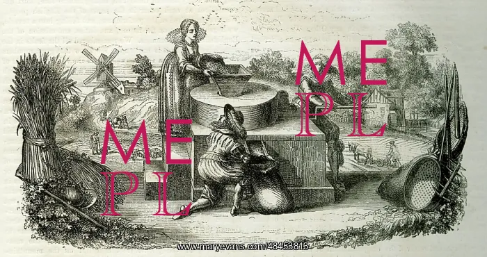 : People operating a hand mill : People operating a hand mill