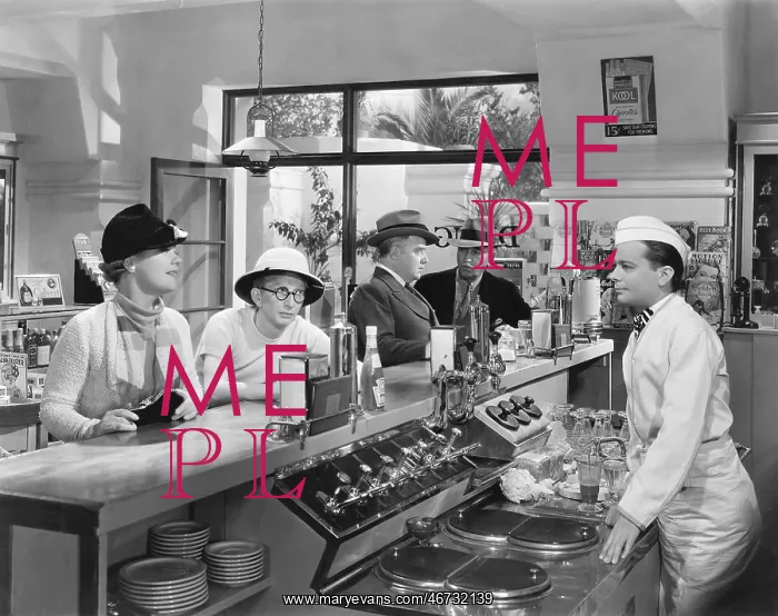 : People at a soda fountain : People at a soda fountain