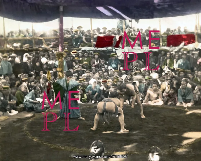 : People at a Sumo match, Japan : People at a Sumo match, Japan