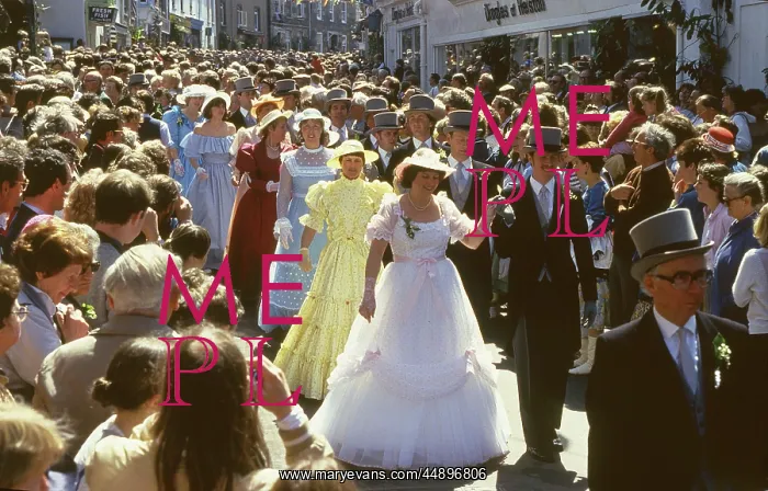 : People taking part in Helston Floral Dance, Cornwall : People taking part in Helston Floral Dance, Cornwall