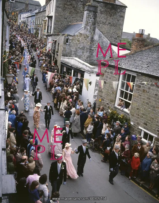  : People taking part in Helston Floral Dance, Cornwall