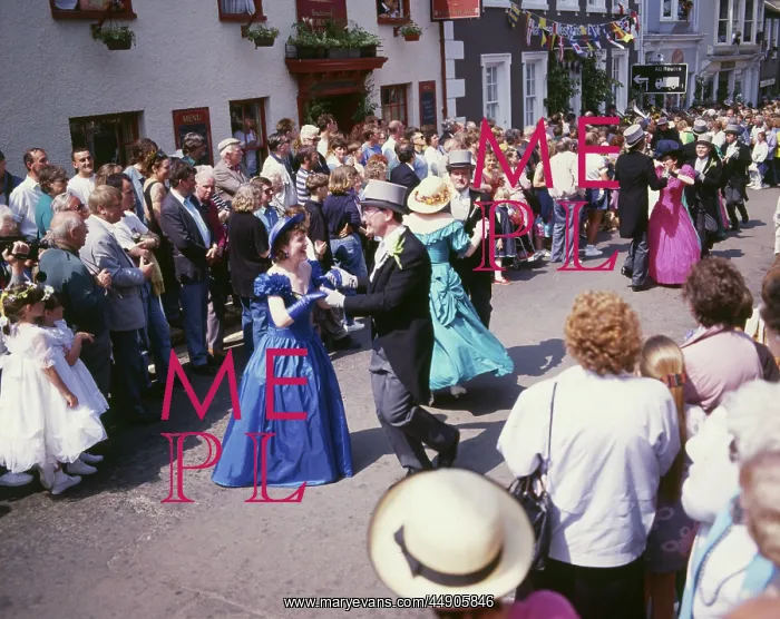 : People taking part in Helston Floral Dance, Cornwall : People taking part in Helston Floral Dance, Cornwall