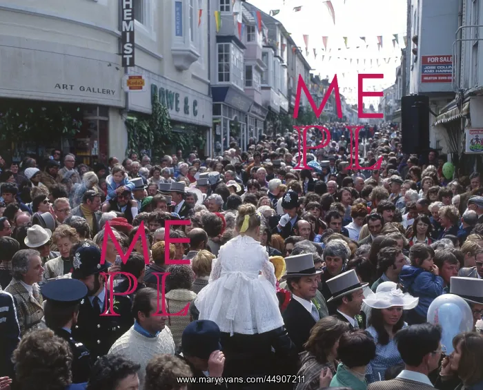 : People taking part in Helston Floral Dance, Cornwall : People taking part in Helston Floral Dance, Cornwall