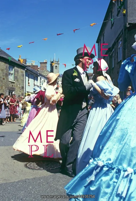 : People taking part in Helston Floral Dance, Cornwall : People taking part in Helston Floral Dance, Cornwall