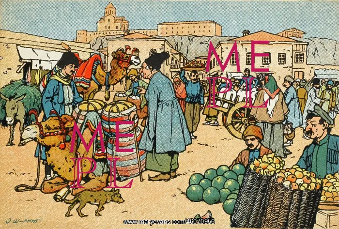 : People of Tiflis in the market square : People of Tiflis in the market square