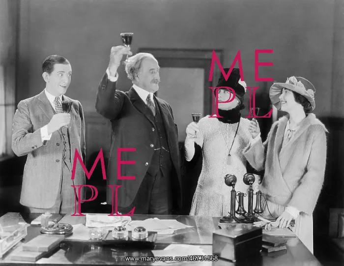 : Four people toasting with wine : Four people toasting with wine