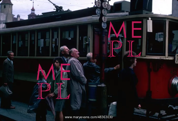  : People at a tram stop