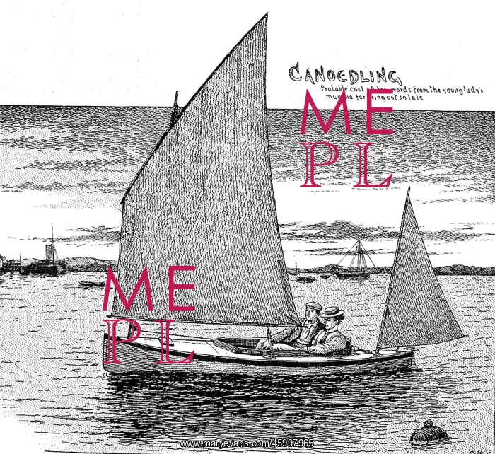 : Two people using a Sailing Kayak, Britain 1898 : Two people using a Sailing Kayak, Britain 1898