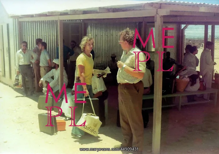 : People waiting with luggage in Oman : People waiting with luggage in Oman