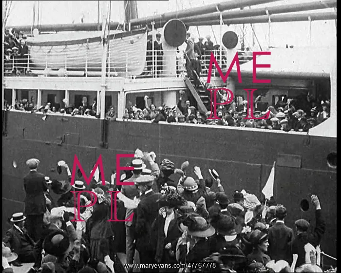 : People Waving Dockside As the Royal Merchant : People Waving Dockside As the Royal Merchant