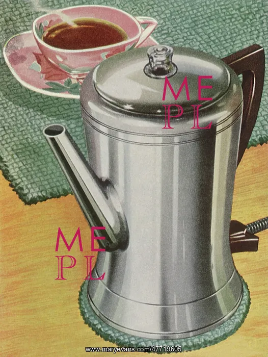 : Percolator and Coffee Cup : Percolator and Coffee Cup
