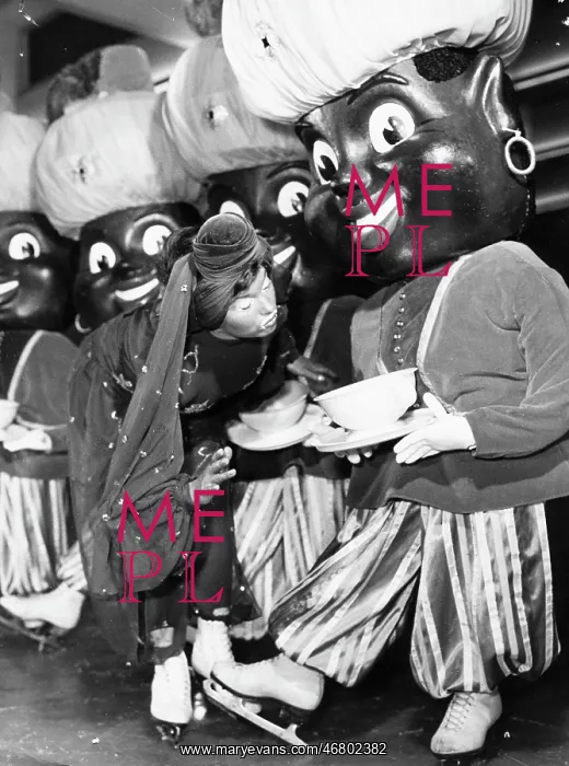 : Performance of an ice revue with moor costumes : Performance of an ice revue with moor costumes