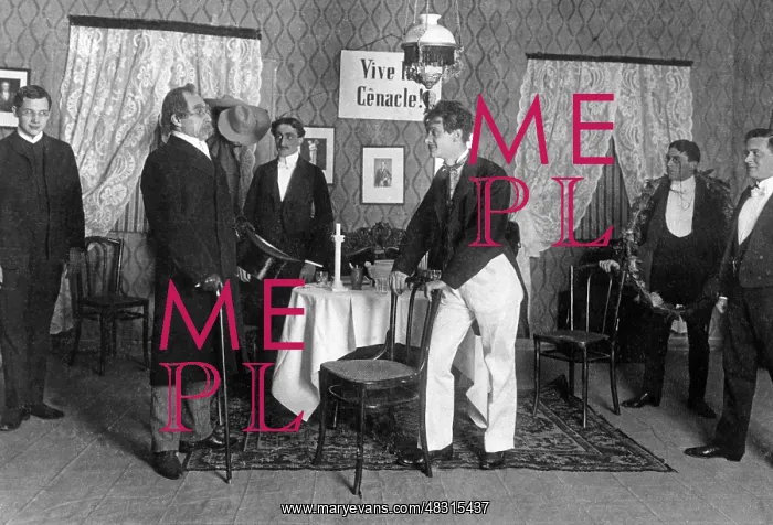 : Performance of the play Cenacle der Maulesel, 1905 : Performance of the play Cenacle der Maulesel, 1905