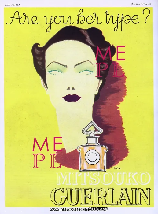 : Perfume advertisement for Guerlain Mitsouko : Perfume advertisement for Guerlain Mitsouko