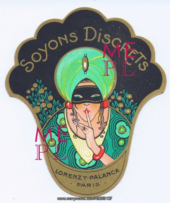 : Perfume label, Soyons Discrets, Paris : Perfume label, Soyons Discrets, Paris