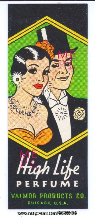 : Perfume label, Valmor Products, Chicago, USA : Perfume label, Valmor Products, Chicago, USA