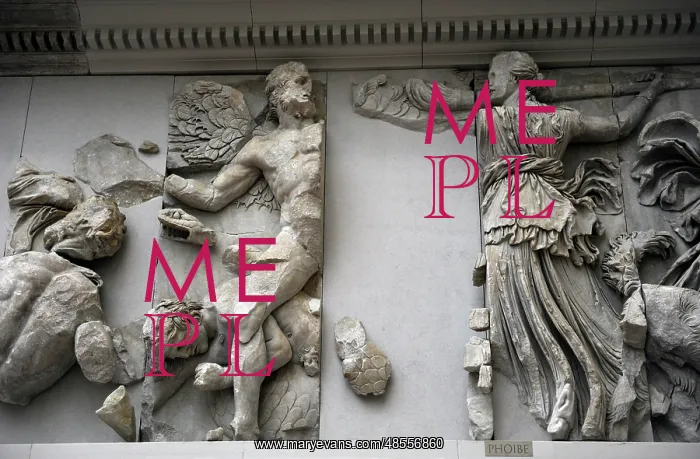 : Pergamon Altar. The Titan Phoebe with a torch fighting again : Pergamon Altar. The Titan Phoebe with a torch fighting again