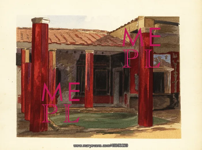 : Peristyle colonnade of the House of Sallust, Casa : Peristyle colonnade of the House of Sallust, Casa