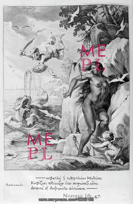 : Perseus rescues Andromeda. Engraving from Tableaux : Perseus rescues Andromeda. Engraving from Tableaux