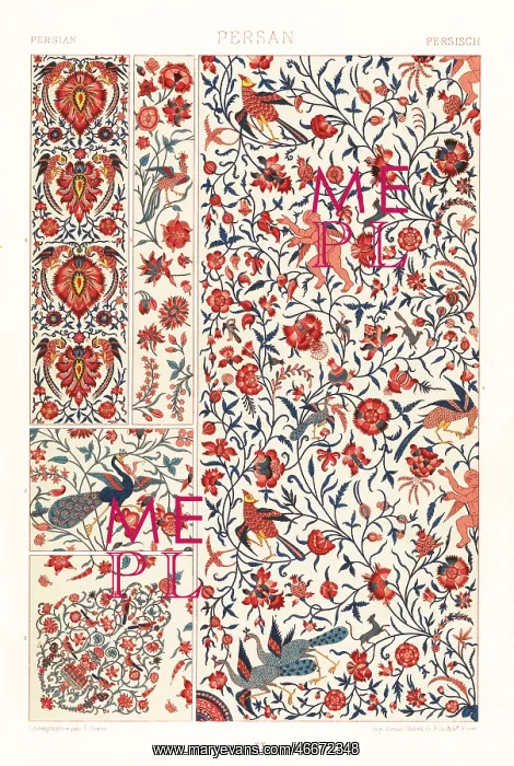 : Persian art: printed linen : Persian art: printed linen