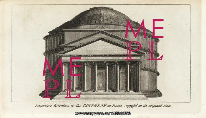 : Perspective elevation of the original Pantheon, Rome : Perspective elevation of the original Pantheon, Rome