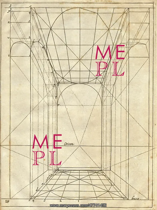 : Perspective of a hallway with an arch : Perspective of a hallway with an arch