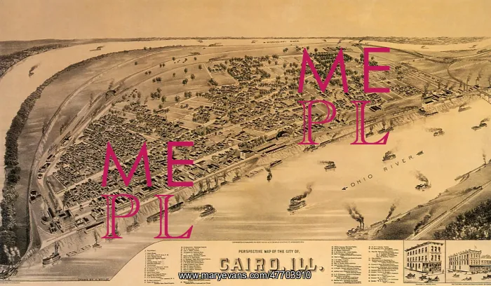  : Perspective Map of Cairo - 1888
