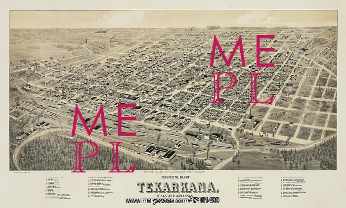 : Perspective map of Texarkana, Texas and Arkansas : Perspective map of Texarkana, Texas and Arkansas