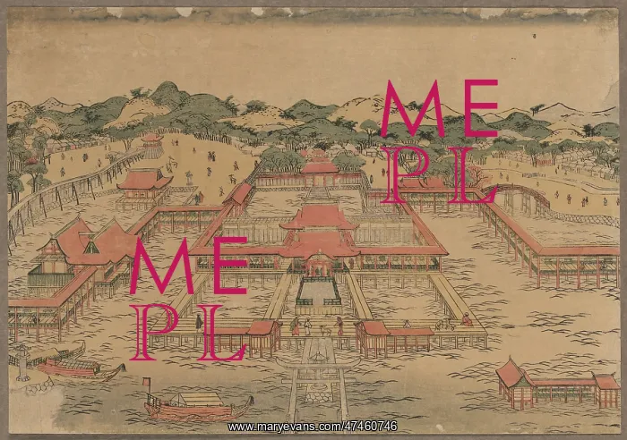 : A perspective picture of Itsukushima Shrine : A perspective picture of Itsukushima Shrine