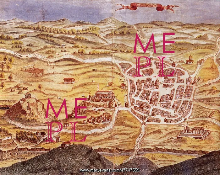  : Perspective view of the plan of Athens, Greece 1700