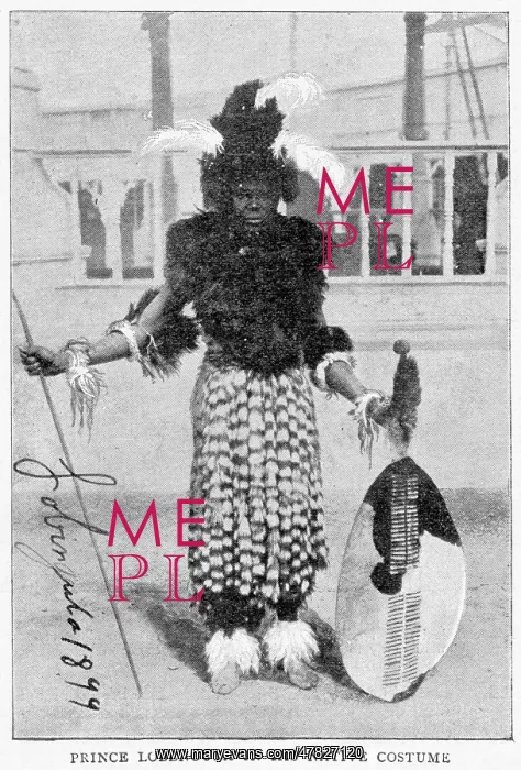 : Peter Lobengula in his native costume : Peter Lobengula in his native costume