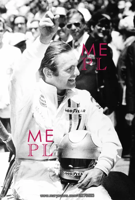 : Peter Revson held up one finger to indicate he : Peter Revson held up one finger to indicate he