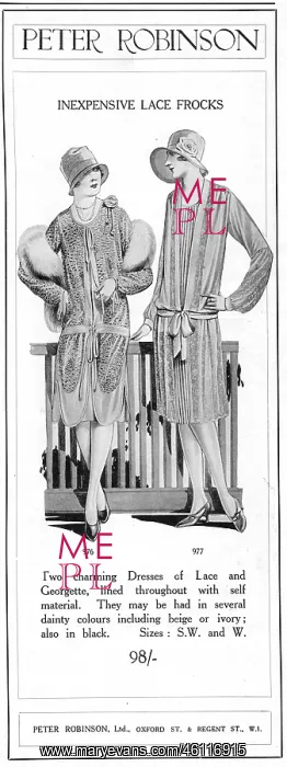 : Peter Robinson Advert, 1927 : Peter Robinson Advert, 1927