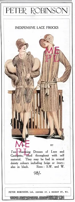: Peter Robinson Advert, 1927 : Peter Robinson Advert, 1927