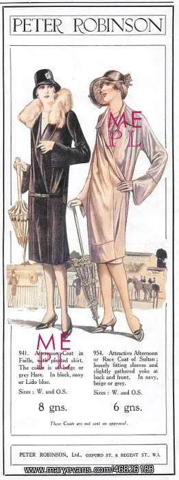: Peter Robinson Advert, 1927 : Peter Robinson Advert, 1927