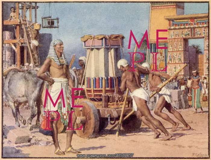 : Pharaoh construction workers by Fortunino Matania : Pharaoh construction workers by Fortunino Matania