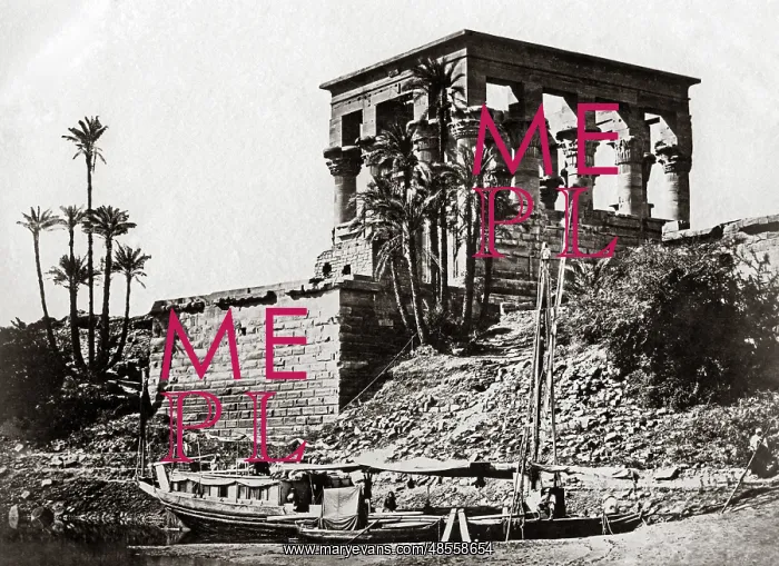 : Pharaoh's Bed on the island of philae, Egypt, circa 1880s : Pharaoh's Bed on the island of philae, Egypt, circa 1880s