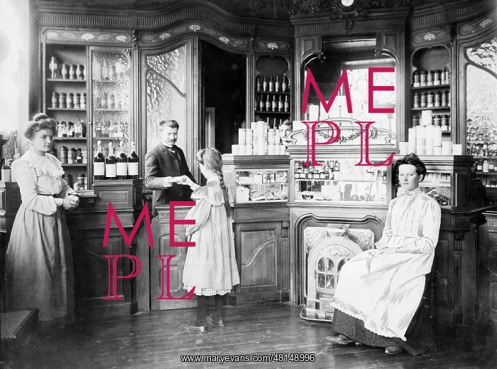 : Pharmacy in Paris, 1904 : Pharmacy in Paris, 1904