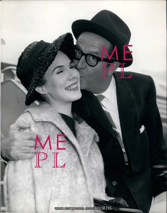 : Phil Silvers, American comedian, and wife Evelyn, London : Phil Silvers, American comedian, and wife Evelyn, London
