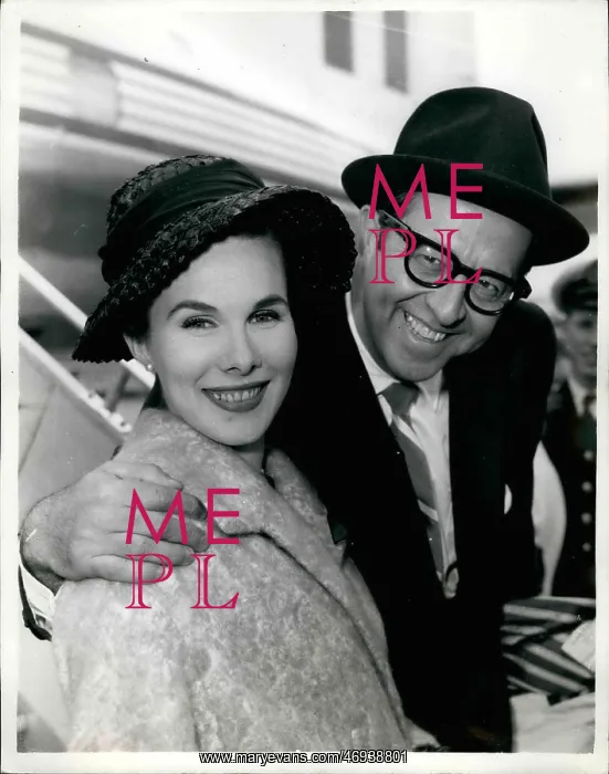 : Phil Silvers, American comedian, and wife Evelyn, London : Phil Silvers, American comedian, and wife Evelyn, London