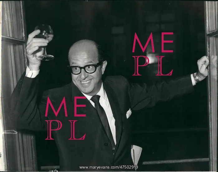 : Phil Silvers, American comedian, at press reception, London : Phil Silvers, American comedian, at press reception, London