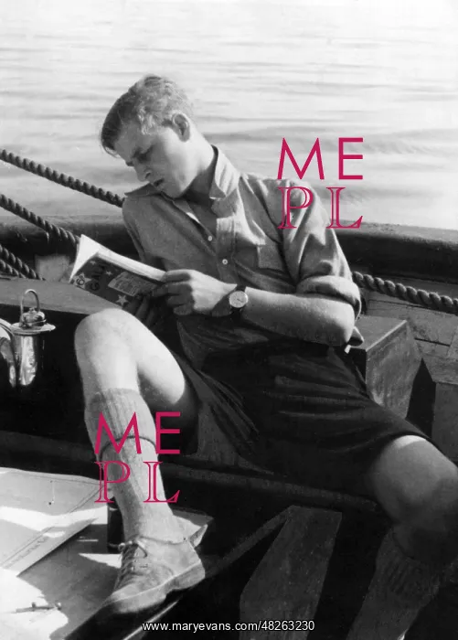 : Philip on a school boat, ca. 1934 : Philip on a school boat, ca. 1934